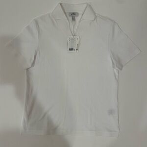 COS Men’s White Short Sleeve Polo Shirt with Tag